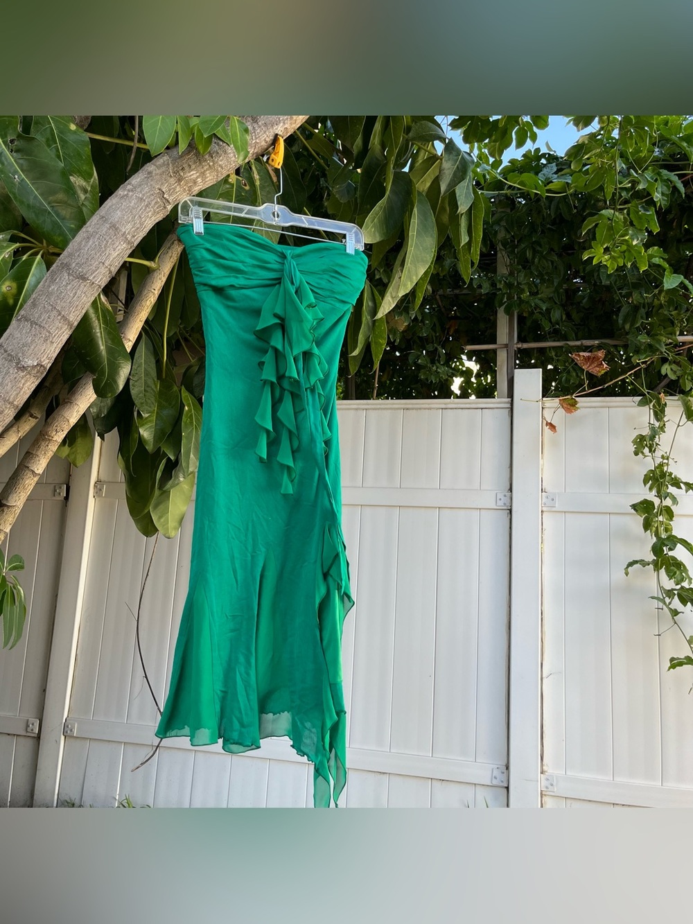 Vintage Y2K Sangria Emerald Green Halter Dress.